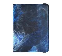 Blue Cool Flame Cheetah Leather Decorative Family Passport Holder Travel Documents Organizer Protector Cute Passport Book Lightweight, Guepardo azul con llama fría, 1 size