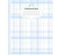 Blue Coquette Composition Notebook | Preppy Plaid Journal with Bows and Lace | For Teen Girls & Women: 120 lined wide ruled pages, 7.5 x 9.25, Y2K, ... office supply, diary, self care, gift