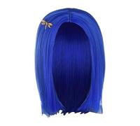Blue Cosplay Wig, Cosplay Hair, Anime Character Bob Wig, 11-Inch Bob Wig for Cosplay, Straight Costume Hair Wigs, High Temperature Wire Wigs Ideal for Women and Girls Dressing Up and Themed Events