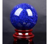Blue Crystal Ball Blue Raw Stone Smelting Ball Home Office Feng Shui Ornaments for Healing/Divination/Chakra Balance/Yoga/Home/Office Decoration,10cm/3.9in