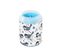 Blue Cute Bird Stars - Kit de limpieza reutilizable con cerdas de silicona suave para mascotas, adecuado para perros pequeños, medianos y grandes