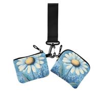 Blue Daisy Hello Sunshine Bloom Spring - Carteras dobles para mujer con bolsillo para monedas con cremallera, 2 paquetes, Blue Daisy Hello Sunshine Bloom Spring, 1 size, Arte impreso