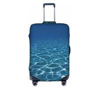 Blue Deep Ocean - Funda elástica para maleta, lavable, antiarañazos, varios tamaños, Blanco, S