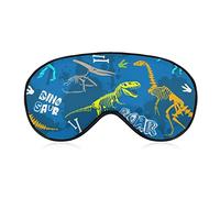 Blue Dinosaurs Sleep Mask Blindfold Skeleton Grunge Ajustable Super-Smooth Soft Eye Mask Cover para Hombres Mujeres Viajes y siesta