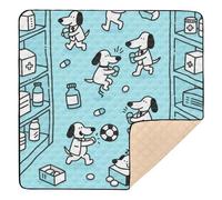 Blue Doctor Dog - Tapete suave y grueso para gimnasio y actividades para el suelo, 1 pieza, para bebés pequeños, 50 x 50 pulgadas