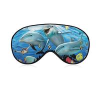 Blue Dolphin Play Sleep Mask Blindfold The Underwater World Ajustable Super-Smooth Soft Eye Mask Cover para Hombres Mujeres Viajes y siesta