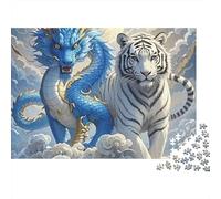 Blue Dragon and White Tiger in Clouds Rompecabezas Imposible,desafío for Adults Juego Educativo 1000 Piezas Obra De Arte De Juego De para Adultos Y Niños Mayores De 12 Años 38x26cm/1000pcs