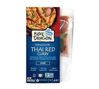 Blue Dragon Kit de curry rojo tailandés de 3 pasos - 9.5 onzas (paquete de 1) - Sobres predivididos de auténtica pasta de curry rojo tailandés, leche de coco y hierbas aromáticas, sin gluten, vegano