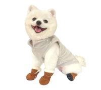 Blue Dream Island 4 zapatos de invierno para perro, corderos artificiales gruesos y cálidos, antideslizantes, silenciosos, suaves, para clima frío, protectores de patas de mascotas para perros