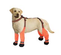 Blue Dream Island Botas con tirantes para perro, reflectantes, ajustables, impermeables, antideslizantes, para mascotas, cubierta protectora para perros, caminar, correr, senderismo, S (naranja)