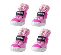 Blue Dream Island Botas de invierno para perros, impermeables, antideslizantes, ajustables, para días fríos y lluviosos, protección de patas para perros pequeños y medianos_2# (rosa)