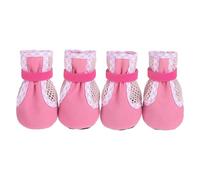 Blue Dream Island Botas transpirables para perros, zapatos antideslizantes para todas las estaciones, protector de patas para perros, paseos diarios, suelos duros, pavimento caliente, L (rosa)