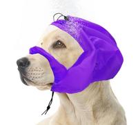 Blue Dream Island Gorro de ducha ajustable grande para perro, cubierta impermeable para orejas de perro, gorro de baño con protección auditiva para mascotas, para aseo, baño, natación, color morado y