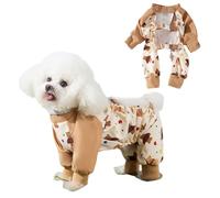 Blue Dream Island Pantalones impermeables antisuciedad para perros, protección del vientre de mascotas, ropa para caminar al aire libre, mono de 4 patas a prueba de polvo para perros pequeños