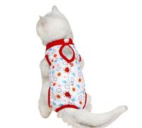 Blue Dream Island Traje de recuperación para gatos, esterilización de mascotas, antilamidos, camisa quirúrgica de esterilización para gatos, protección de heridas abdominales, cuello electrónico