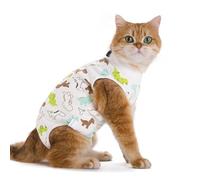 Blue Dream Island Traje de recuperación quirúrgica de dibujos animados de gato, esterilización de mascotas, antilamidas, chaleco, protección de heridas abdominales, traje de recuperación, mono M