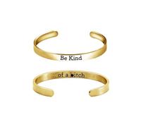 Blue Drop Be Kind of a B - Brazalete de acero inoxidable grabado, apertura ajustable, regalos inspiradores, IN, No es una piedra preciosa