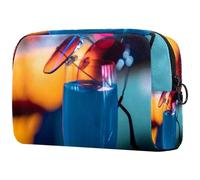 Blue Enchantress - Neceser de cóctel para mujer, neceser de viaje, grande, bolsa organizadora con cremallera, multicolor, 18.5x7.5x13cm/7.3x3x5.1in, Neceser