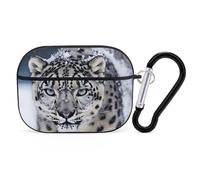 Blue Eyed Snow Leopard - Funda protectora para AirPods Pro 2, a prueba de golpes, carcasa rígida para mujeres y hombres, compatible con Airpod Pro Case 2ª/1ª generación con llavero, color negro