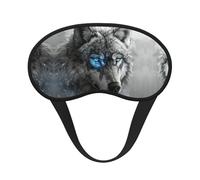 Blue Eyes - Conjunto de máscara de dormir con estampado de lobo para mujeres y hombres, viajes, yoga
