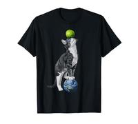 Blue Eyes Design Tierra Espacio Gato Dueño Camiseta