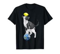 Blue Eyes Graphic Tierra Espacio Gato Amante Camiseta