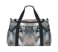 Blue Eyes Wolf 1 - Bolsa de transporte de mano de gran capacidad para mujer, plegable, para viajes en avión