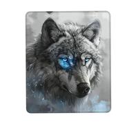 Blue Eyes Wolf - Almohadilla de escritorio, lavable, para oficina, juegos, escritura, base de goma, superficie de poliéster