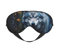 Blue Eyes Wolf1 - Máscara de ojos para dormir con estampado de seda, cómoda y ajustable para dormir