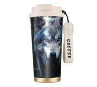 Blue Eyes Wolf1 - Taza de café aislada con tapa, a prueba de fugas, para bebidas frías y calientes