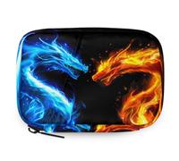 Blue Fire Dragon Pastillero Organizador de Pastillero de Viaje con Cremallera Bolsa de Almacenamiento Diario de Vitaminas Portátil 8 Ranuras Pastillero Semanal Soporte Suplemento para el Hogar Oficina