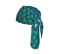 Blue Fish Scale Printed Do Rag Cap - Gorra de malla de secado rápido para ciclismo, correr, senderismo