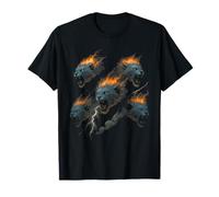 Blue Flame Lion - Amante del Rey león con Estampado Vintage Camiseta