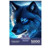Blue Flame Lobo Puzzle Imposible,desafío for Adults Animaleses Juego EduGatoivo 1000 Piezas Obra De Arte De Juego De para Adultos Y Niños 70x50cm/1000pcs