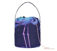 Blue Flamingo Art - Bolsa organizadora de hilo para almacenamiento de hilo, bolsa de viaje portátil para herramientas de tejer y mochila de ganchillo