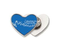 Blue Flappg Music 5-le Staff - Broche de metal con diseño de corazón