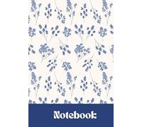 Blue Floral Notebook - Elegant Soft Cover Journal with 120 Lined Pages