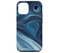 Blue Flow Abstracto Remolino Motion Art Design Carcasa para iPhone 12/12 Pro