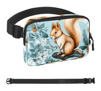 Blue Flower Squirrel-1011 - Riñonera unisex de moda, riñoneras de moda, bolsas cruzadas deportivas delgadas a la moda para correr, senderismo, senderismo, mujer, hombre, multicolor, 4 x 23 x 15 cm,