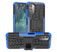 (Blue) For Nokia G11/g21 Shockproof Anti-fall Tire Pattern Design Cover Pc + Tpu Hybrid Rugged Armor Phone Case With Built-in Kickstand - Orange xinda