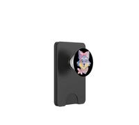 Blue Fox Retrato Animal Lover Graphic Pink Glasses Bow PopSockets PopWallet para MagSafe