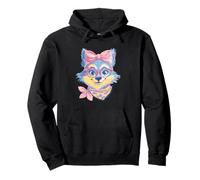 Blue Fox Retrato Animal Lover Graphic Pink Glasses Bow Sudadera con Capucha