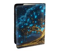 Blue Fruit The Tree of Life - Funda para pasaporte con estampado de árbol de la vida, funda organizadora de viaje para pasaporte, para hombres y mujeres, 6.5 pulgadas, Black, Talla única