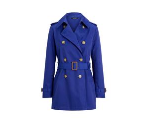 Blue Gabardina cruzada de mezcla de algodón XL