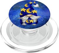 Blue Galaxy GNOME with Yellow Stars and Moon Cute GNOME PopSockets PopGrip para MagSafe