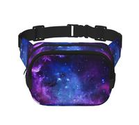 Blue Galaxy Print - Cangurera para mujer con correa ajustable para entrenamiento, correr, senderismo, riñonera cruzada, Black, Talla única