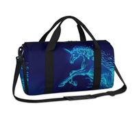Blue Galaxy Unicorn - Bolsa de deporte para fin de semana, bolsa de viaje, gimnasio, equipaje, bolsa de lona para niños, niñas, niños, mujeres y hombres