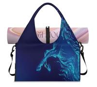 Blue Galaxy Unicorn - Bolsa deportiva de lona para mujeres y hombres, unicornio mágico, bolsa de noche con compartimento para zapatos, bolsa de hombro para yoga, gimnasio, viajes, color, L,