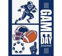 Blue Game Day Football Composition Journal for Boys: College-Ruled Notebook for Teens and Men, Featuring Football Player, Balls & Helmet Design | 7.5 x 9.25, 120 Pages