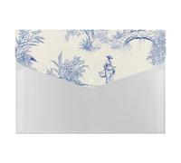 Blue Garden Scene - Organizador de archivos expandible con figuras en el puente, carpeta de acordeón con múltiples bolsillos, almacenamiento de documentos y suministros de oficina